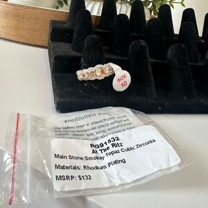 At The Ritz Smokey Topaz Cubic Zirconia Ring